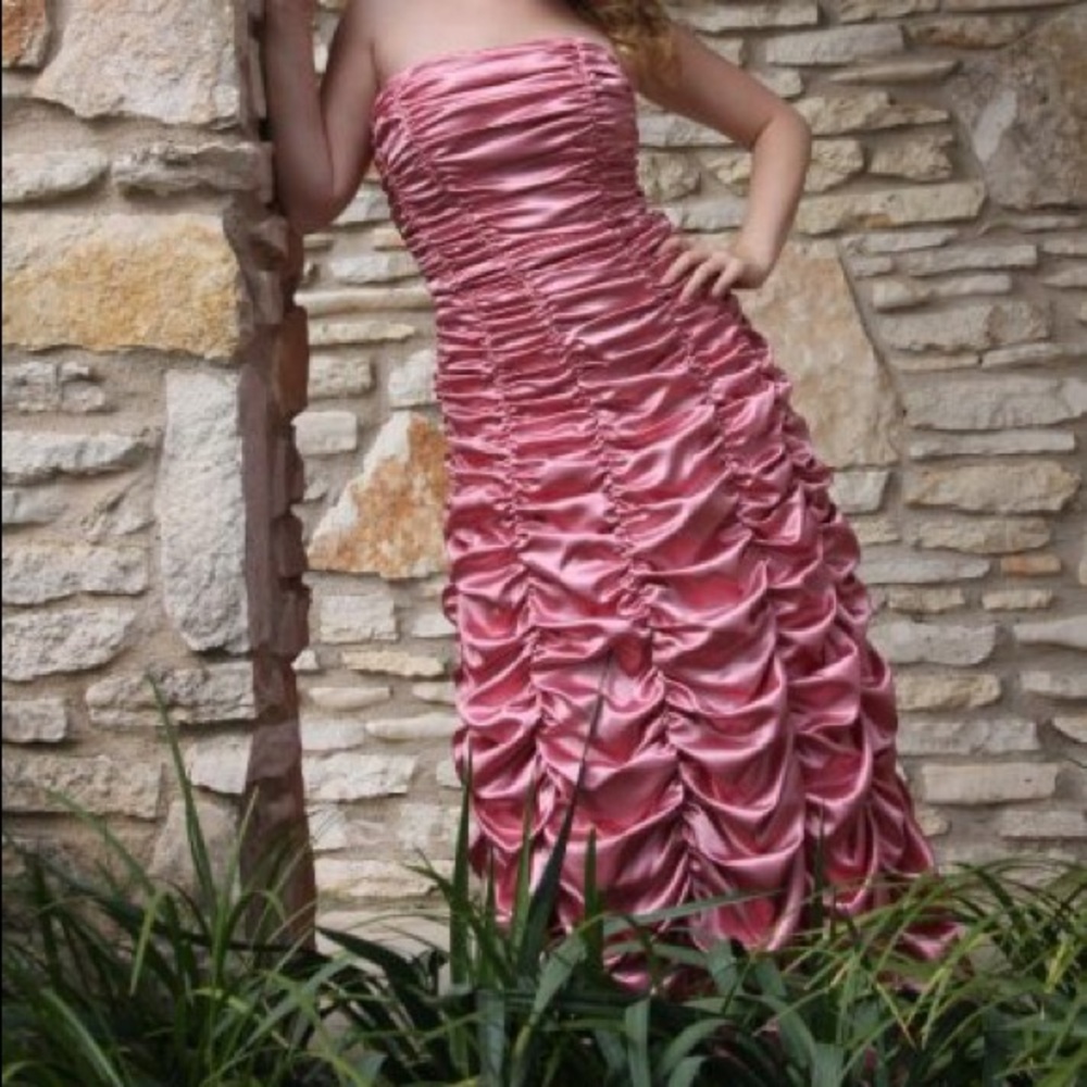 Pink ruched gown
